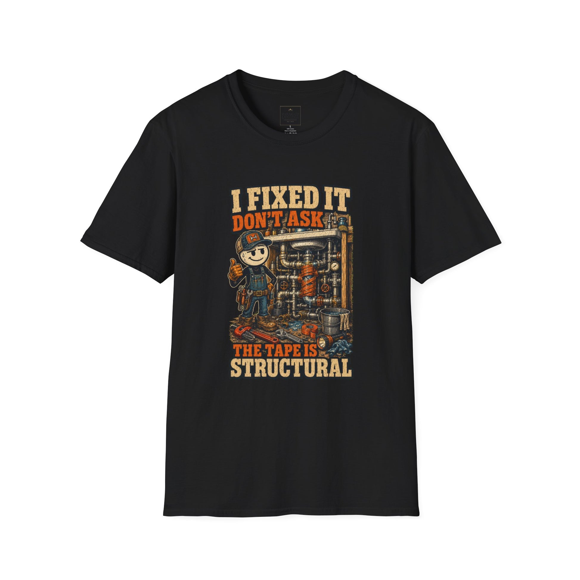 I Fixed It Don’t Ask Mechanic Shirt on a black T-shirt — House of Lushella