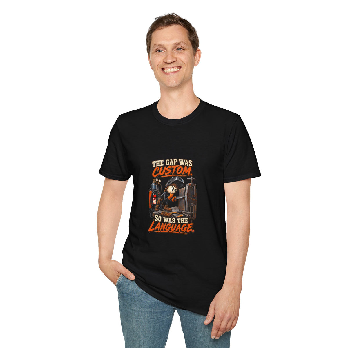 The Gap Was Custom, So Was the Language | Welder T-Shirt product mockup
