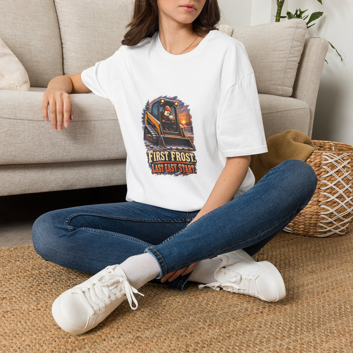 First Frost, Last Easy Start | Equipment Operator T-Shirt product mockup