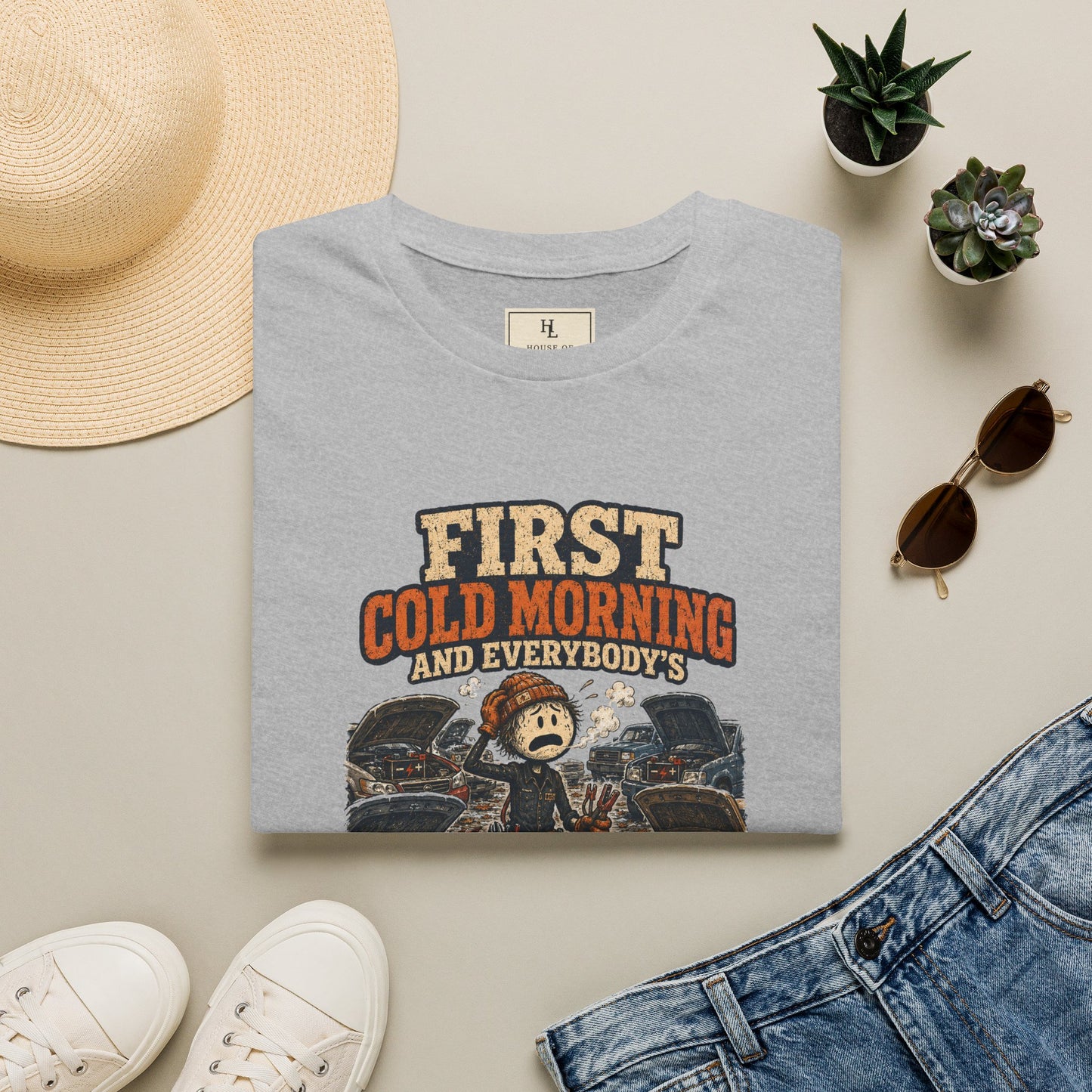 First Cold Morning and Everybody’s Battery Suddenly Quit. | Mechanic T-Shirt