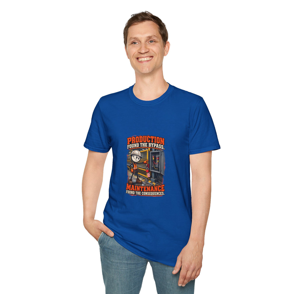 Production Found the Bypass | Industrial Maintenance T-Shirt product mockup