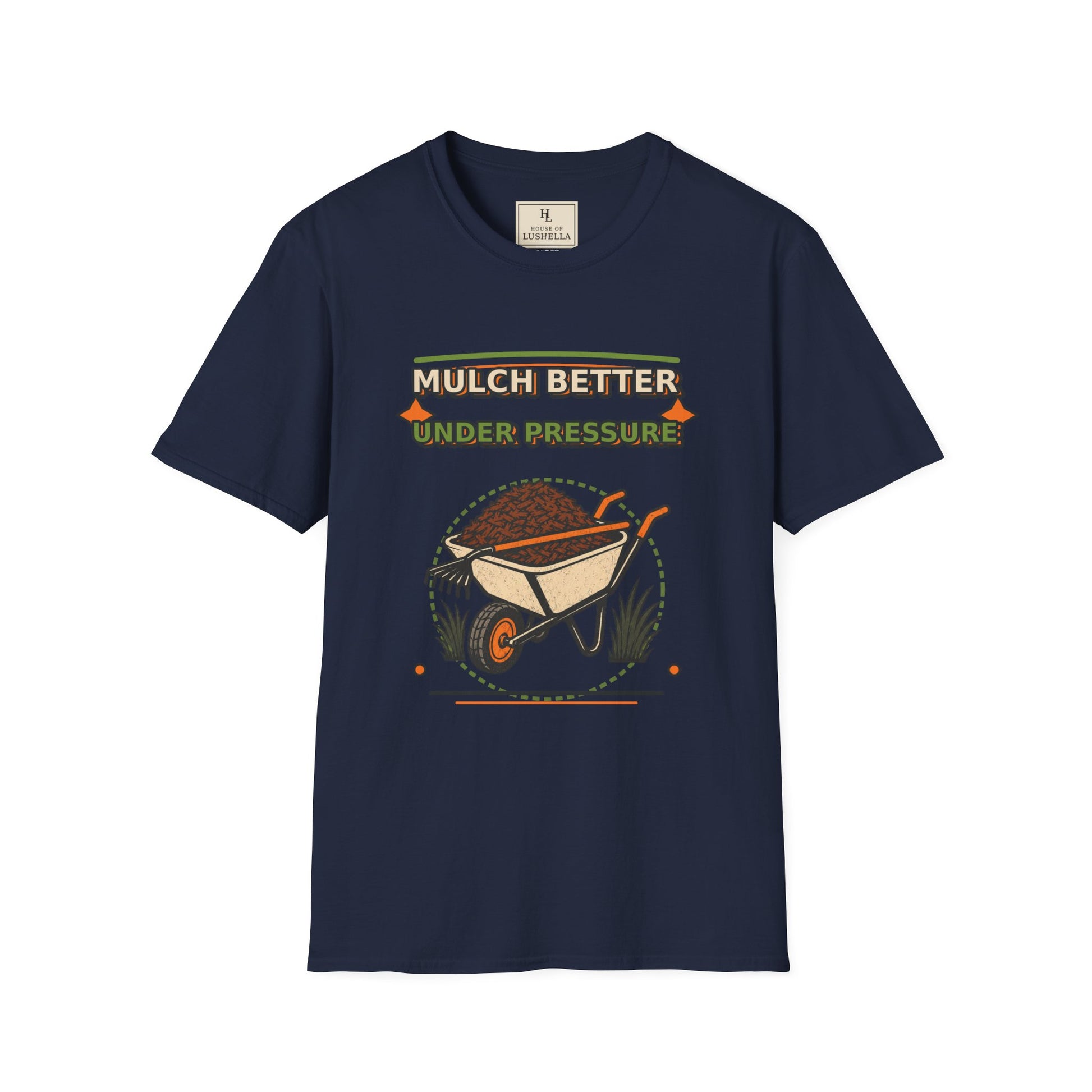 Mulch Better Under Pressure Landscaper Shirt product mockup, view 4