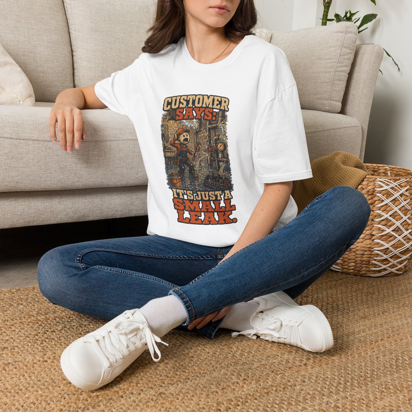 It’s Just a Small Leak Plumber Shirt product mockup, view 14 — House of Lushella