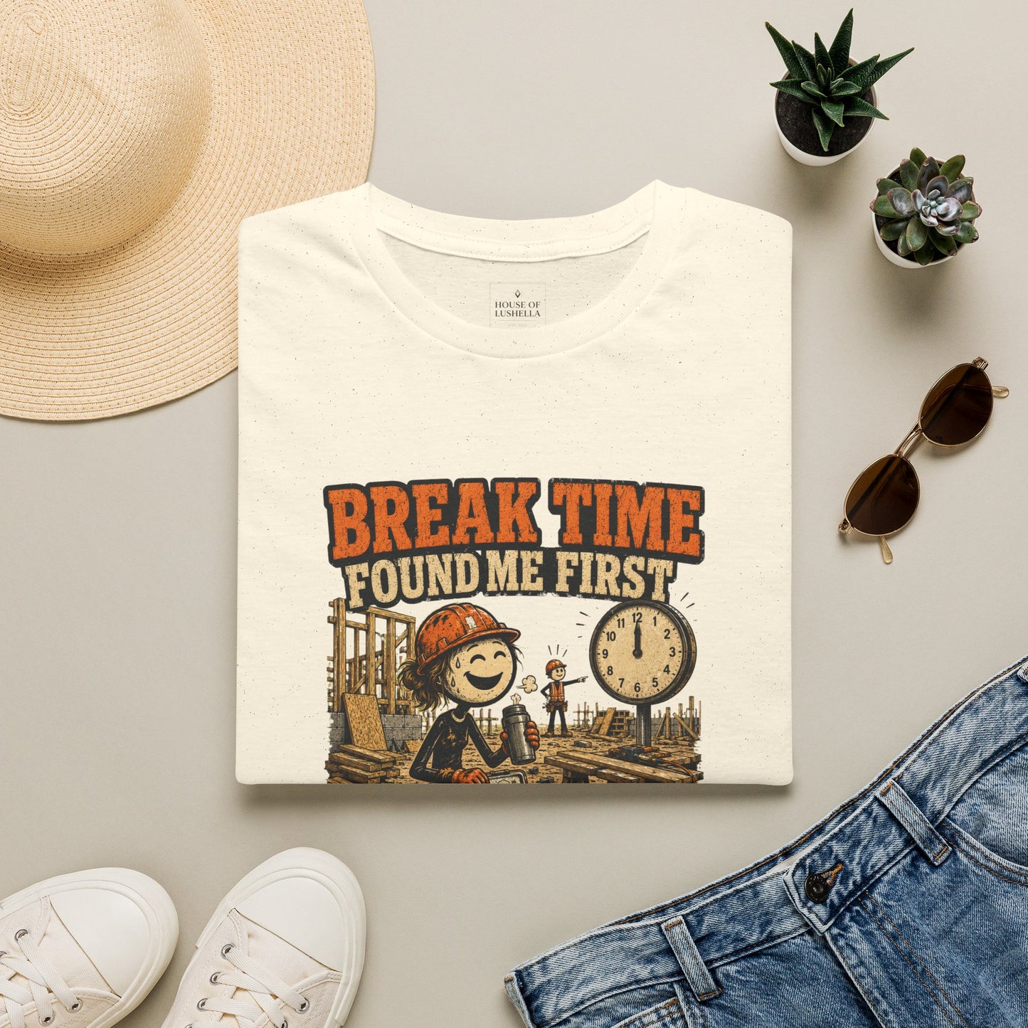 Break Time Found Me First Work Humor Shirt product mockup 3 — House of Lushella