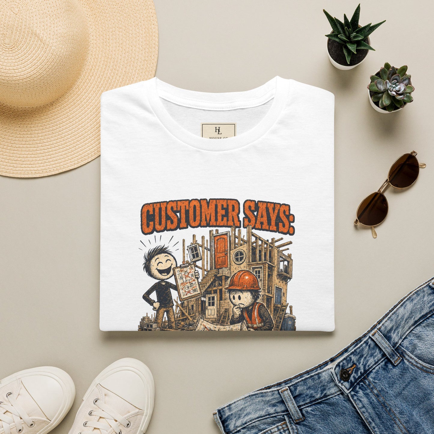 Customer Made a Few Changes Construction Shirt product mockup, view 13 — House of Lushella