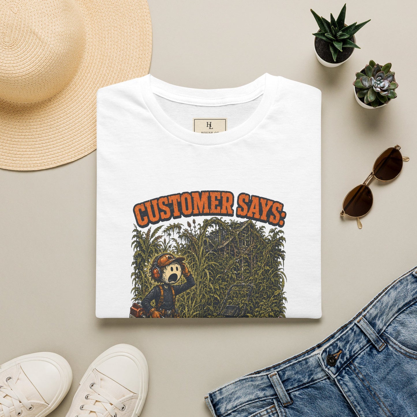 It’s Just a Little Overgrown Lawn Care Shirt product mockup, view 13 — House of Lushella
