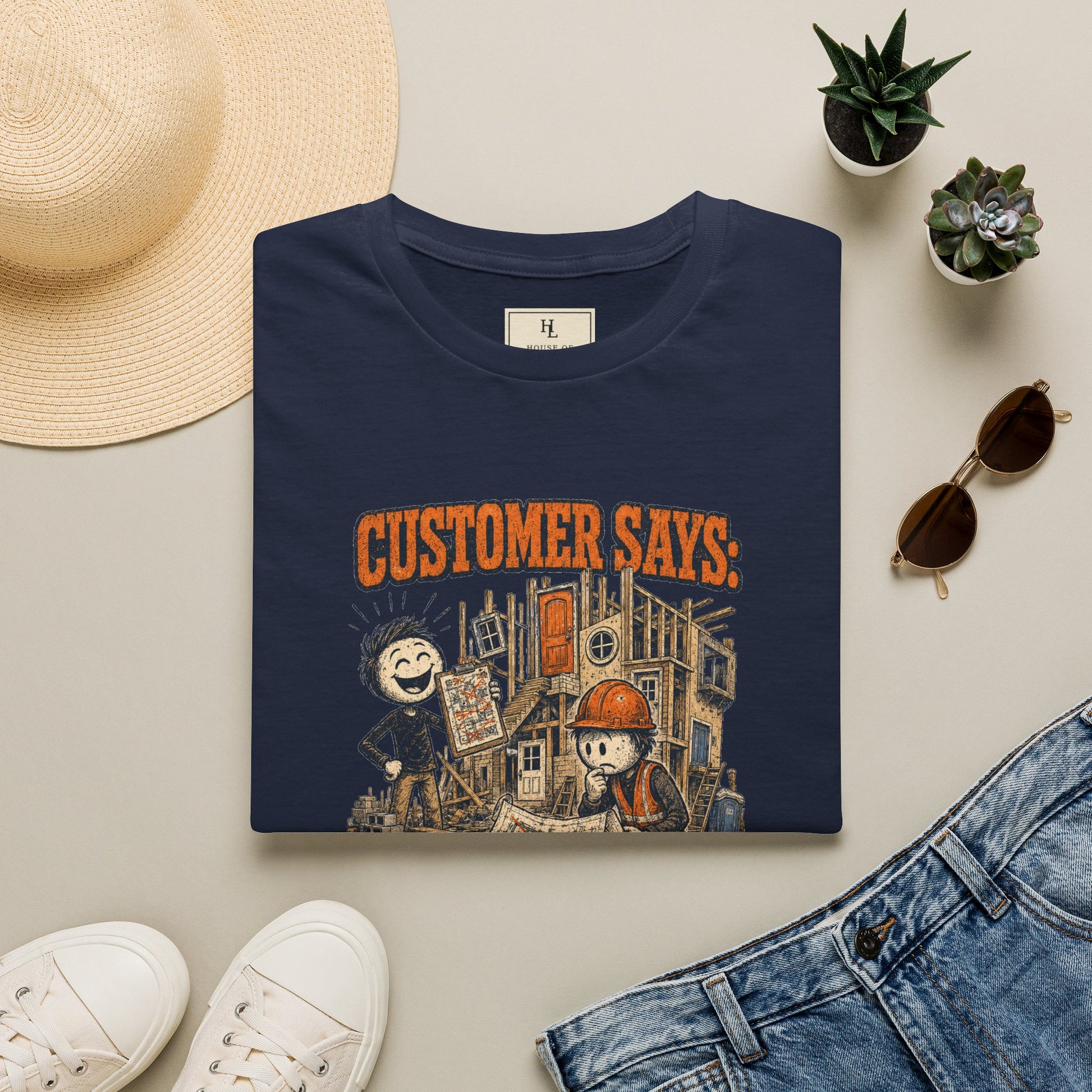 Customer Made a Few Changes Construction Shirt product mockup, view 21 — House of Lushella