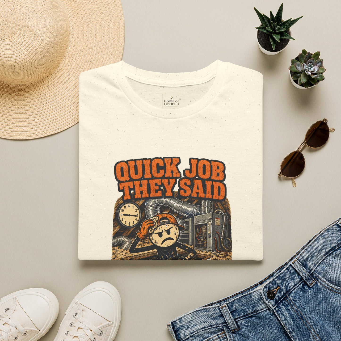 Quick Job They Said Three Hours Later Mechanic Shirt product mockup 4 — House of Lushella