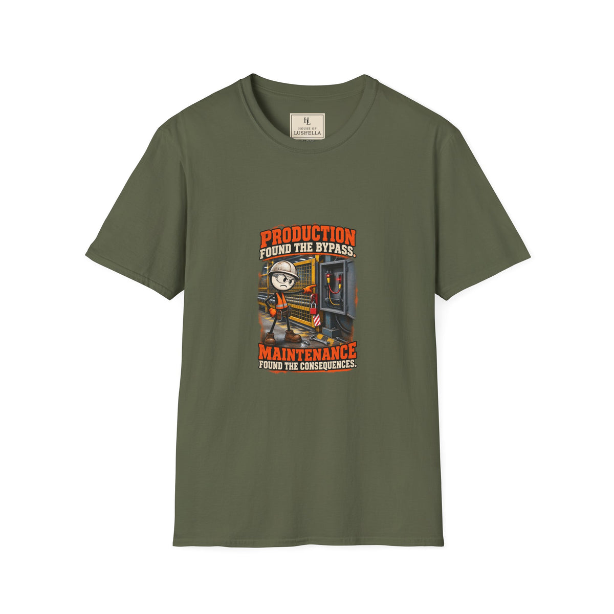 Production Found the Bypass | Industrial Maintenance T-Shirt product mockup