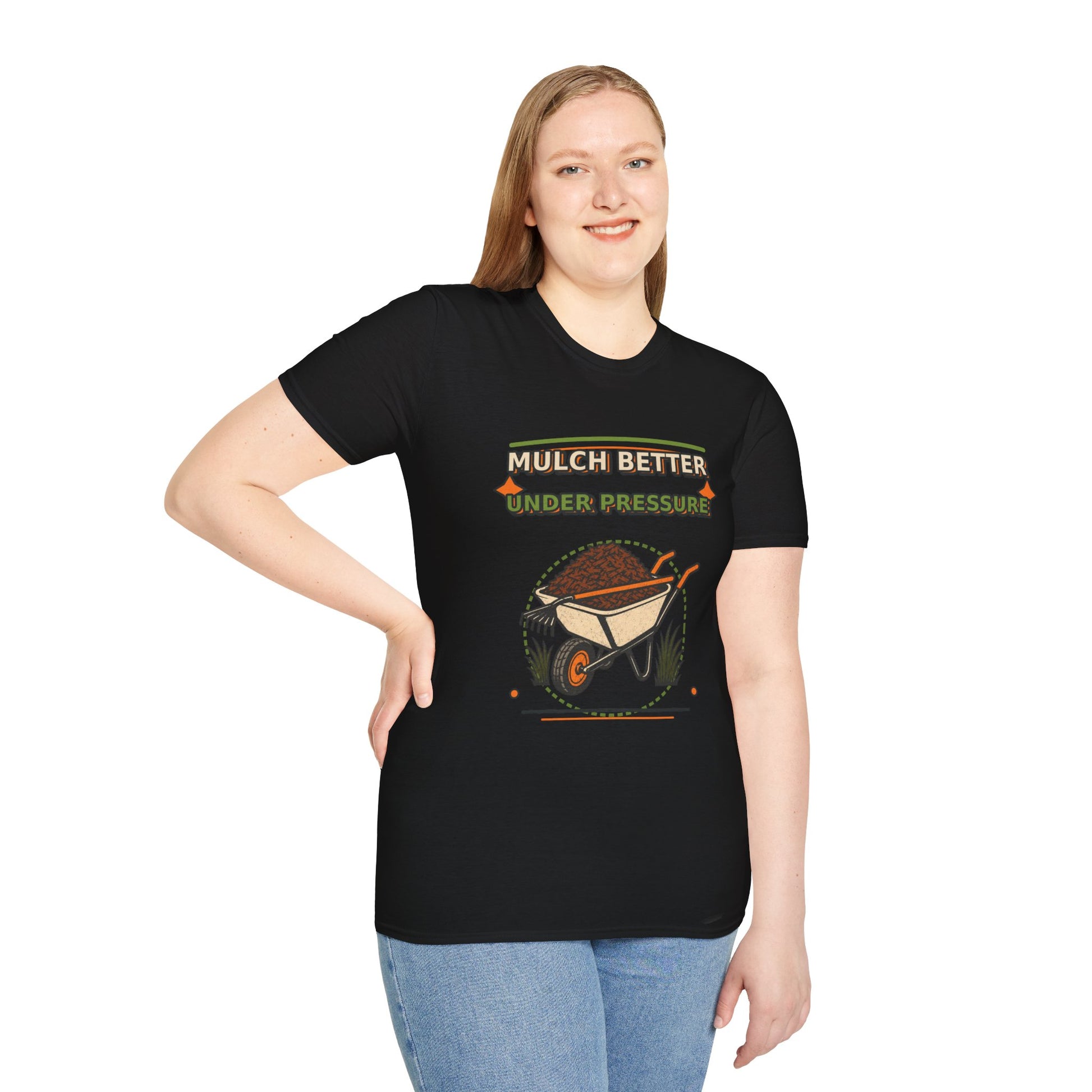 Mulch Better Under Pressure Landscaper Shirt product mockup, view 12