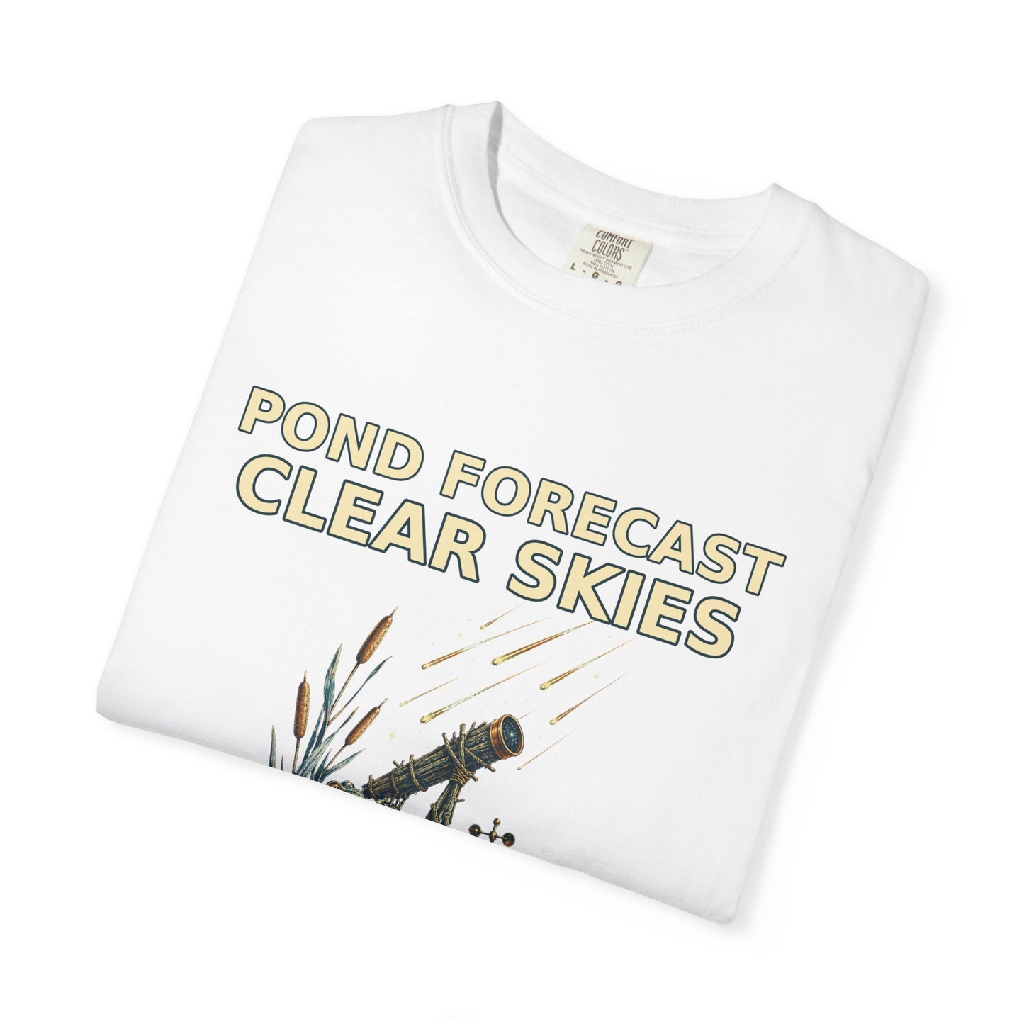 Pond Forecast Clear Skies Frog Shirt product mockup, view 4