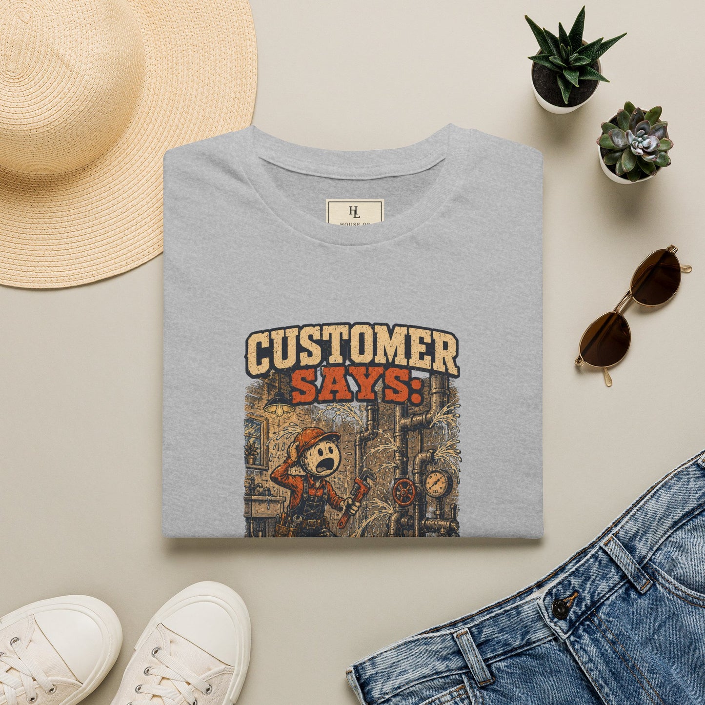 It’s Just a Small Leak Plumber Shirt product mockup, view 17 — House of Lushella