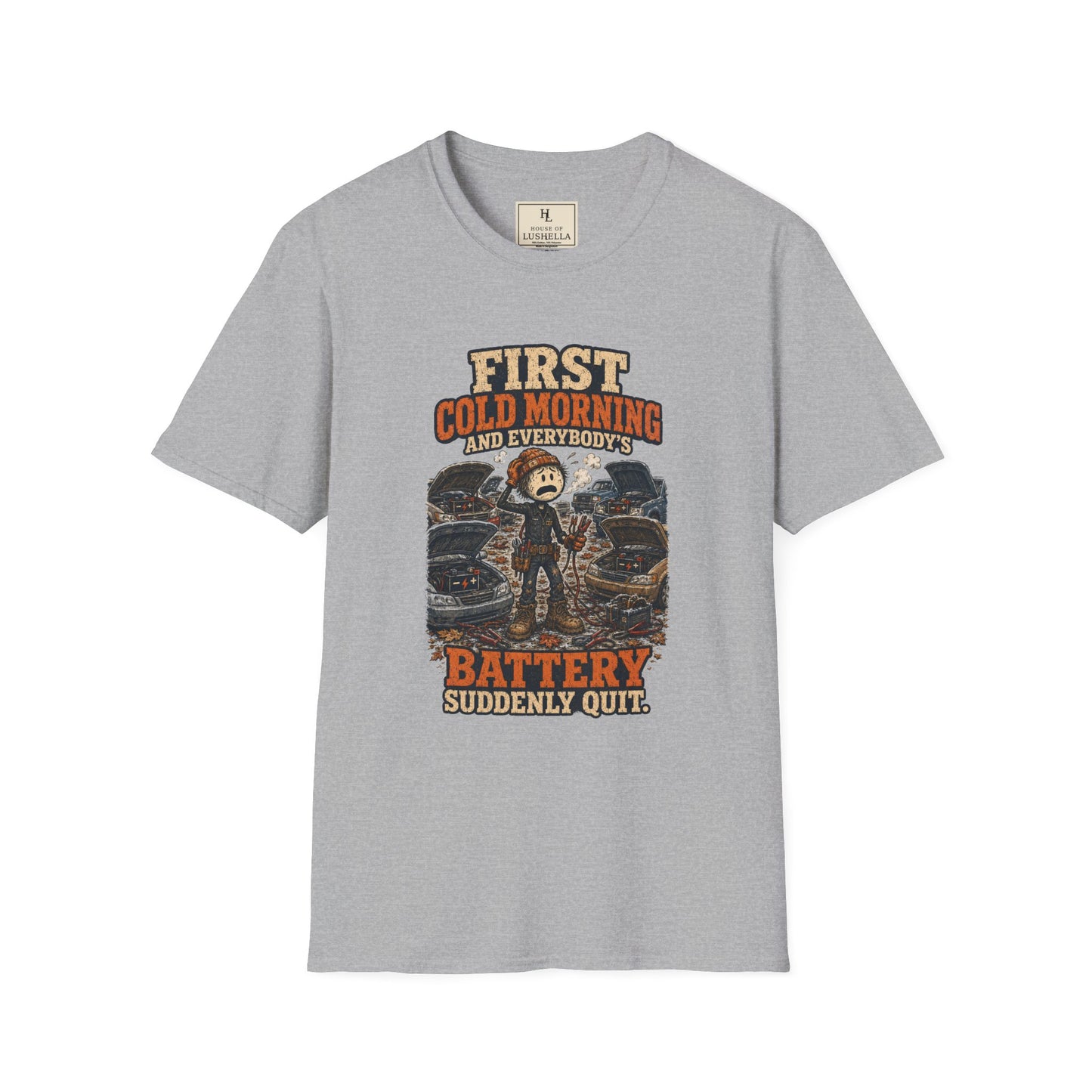 First Cold Morning and Everybody’s Battery Suddenly Quit. | Mechanic T-Shirt