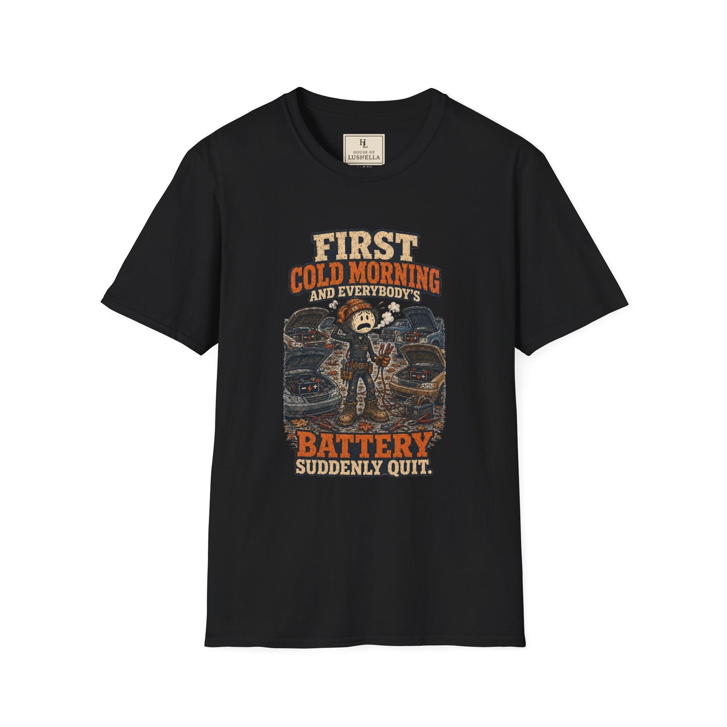 First Cold Morning and Everybody’s Battery Suddenly Quit. | Mechanic T-Shirt