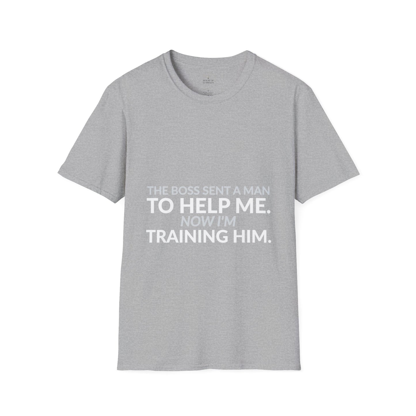 Boss Sent Help Now I Am Training Him Shirt product mockup 3 — House of Lushella