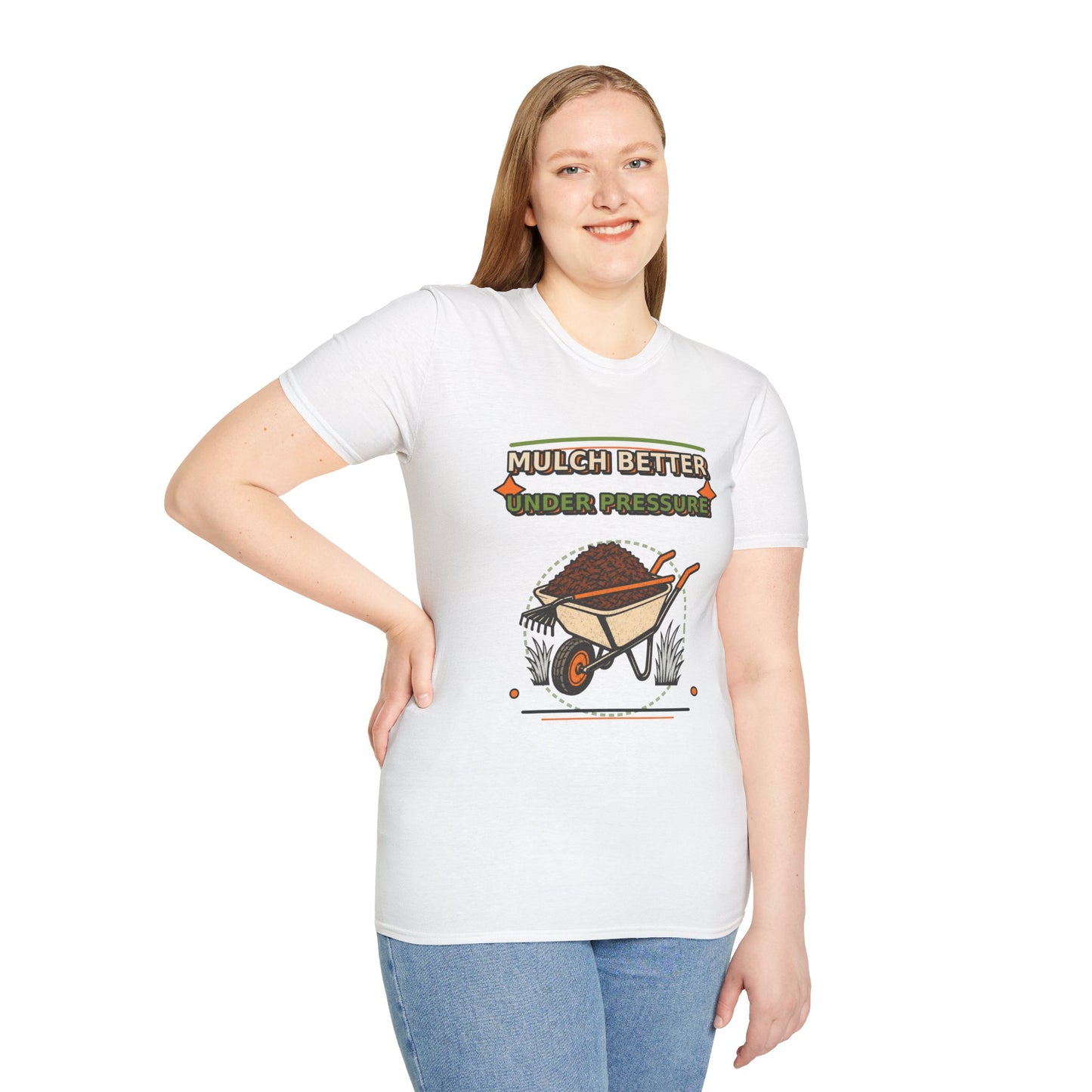Mulch Better Under Pressure Landscaper Shirt product mockup, view 8