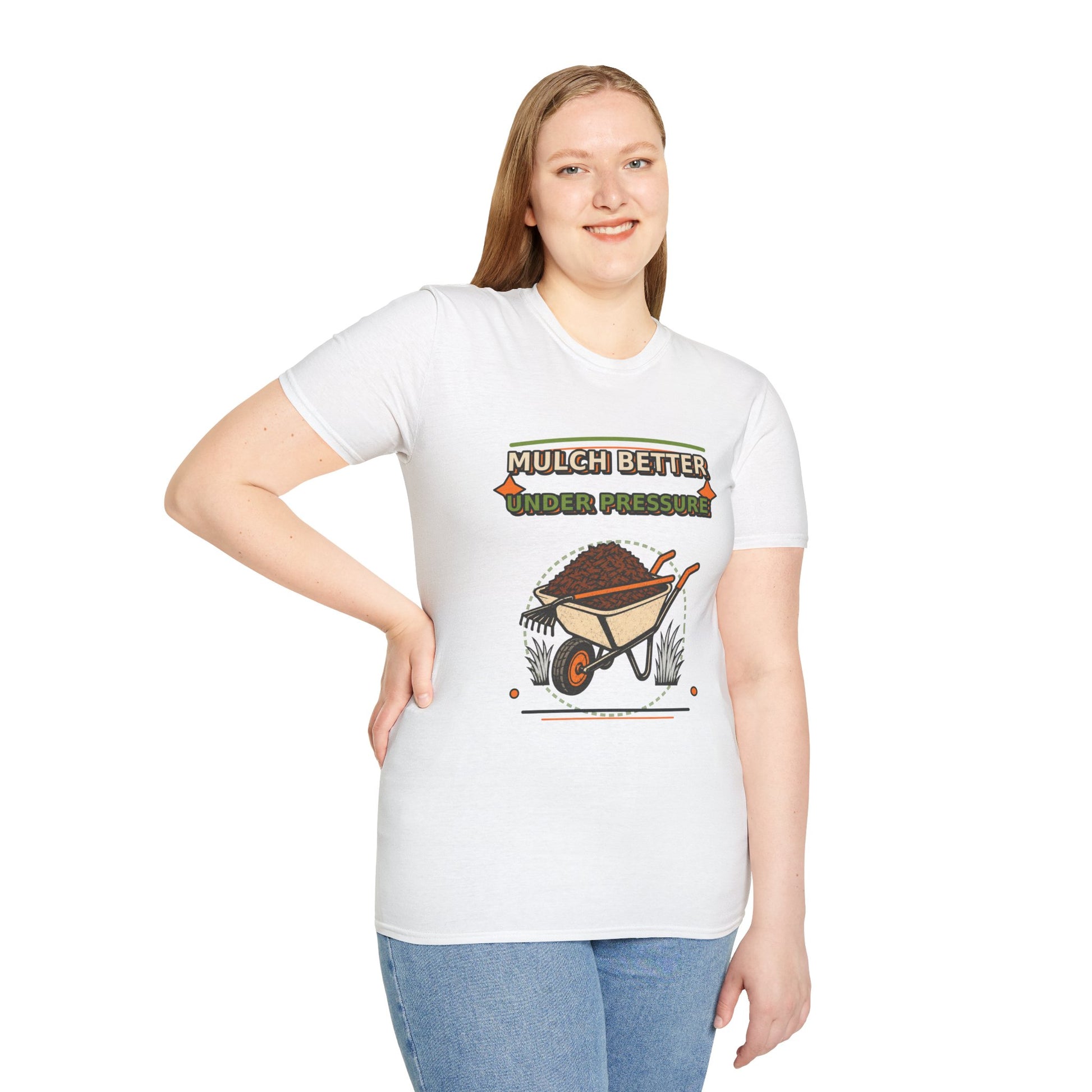 Mulch Better Under Pressure Landscaper Shirt product mockup, view 8