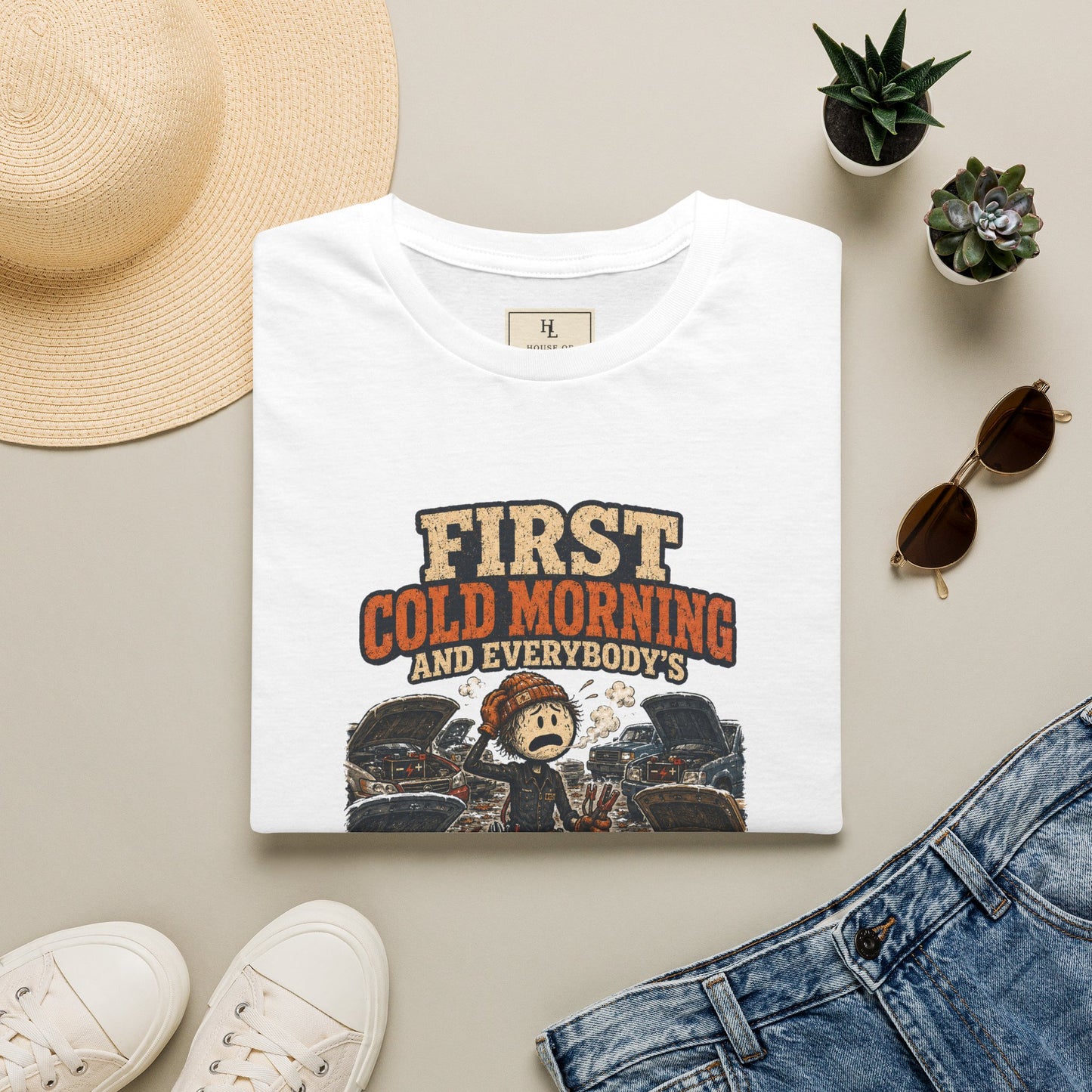 First Cold Morning and Everybody’s Battery Suddenly Quit. | Mechanic T-Shirt