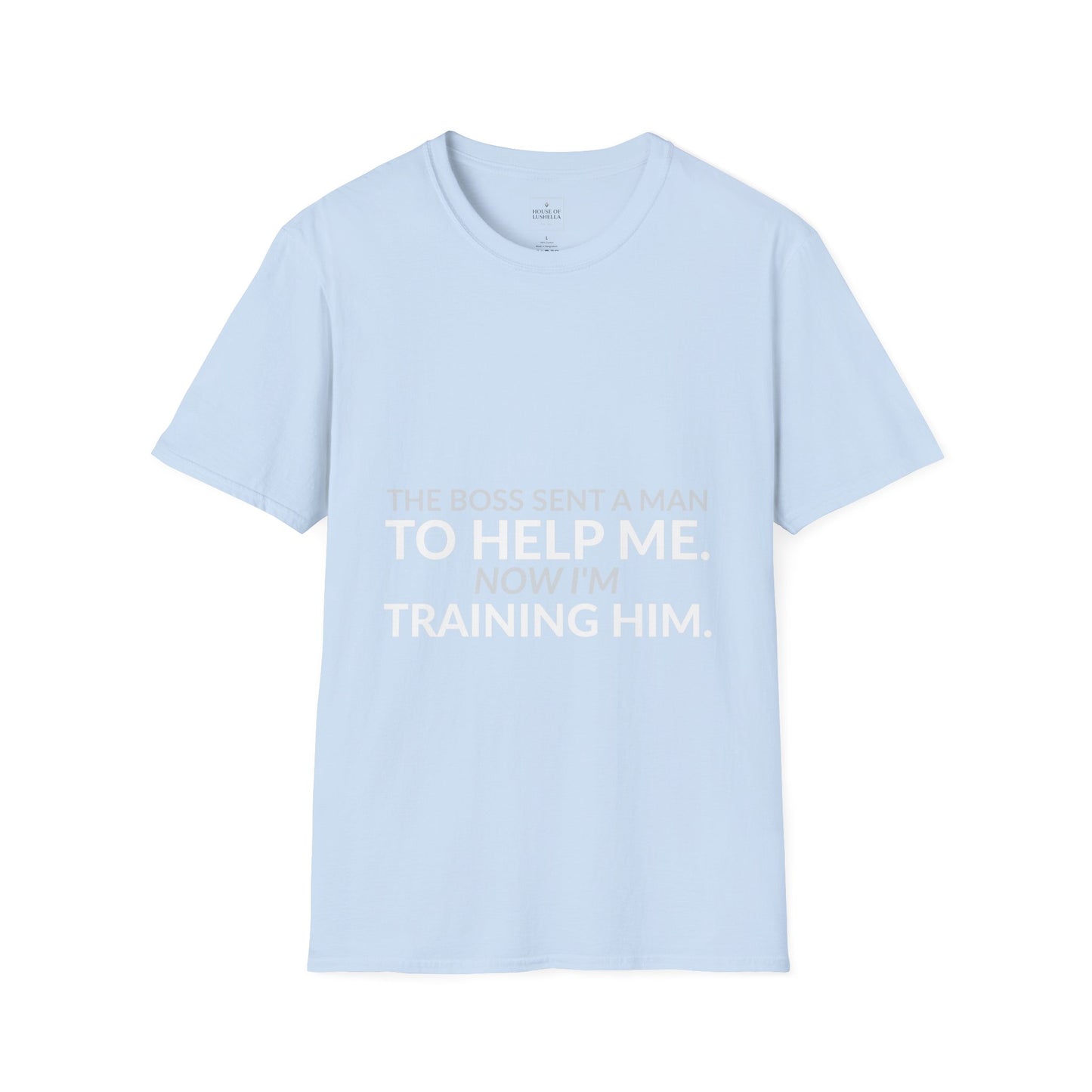 Boss Sent Help Now I Am Training Him Shirt product mockup 8 — House of Lushella