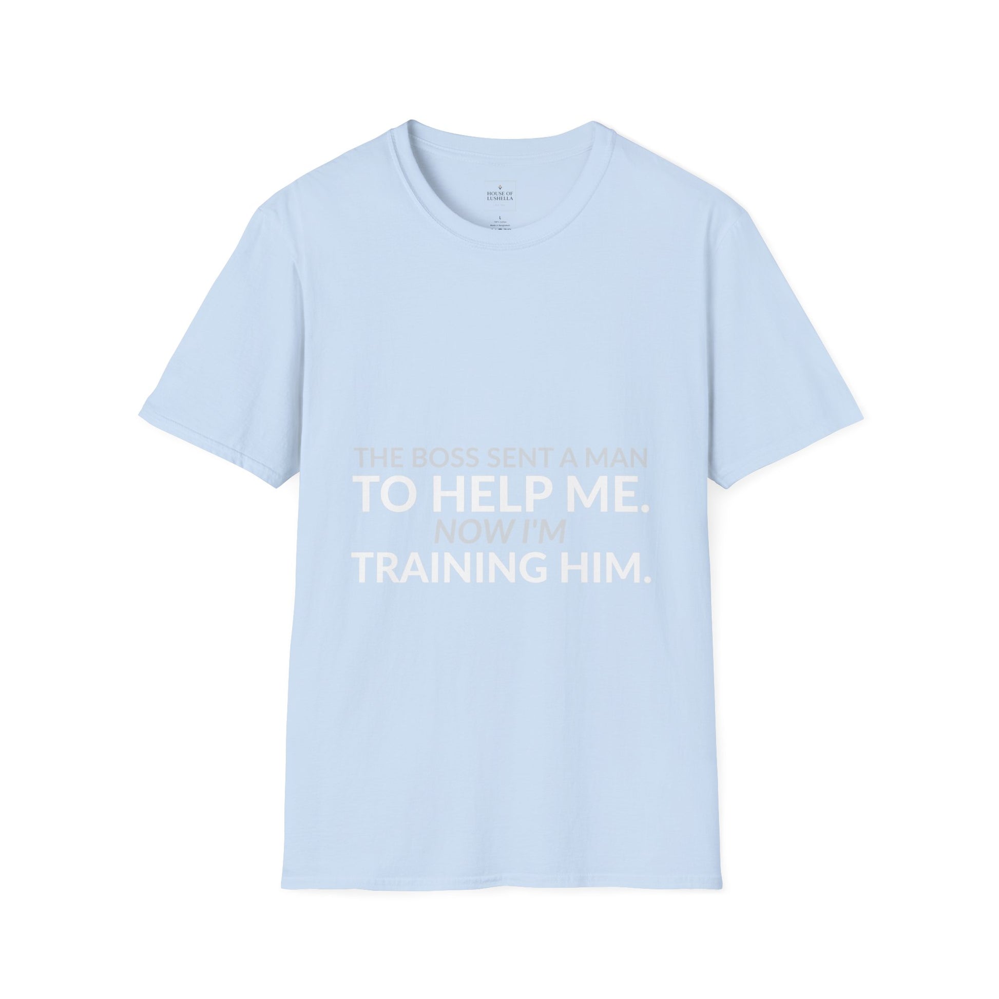 Boss Sent Help Now I Am Training Him Shirt product mockup 8 — House of Lushella