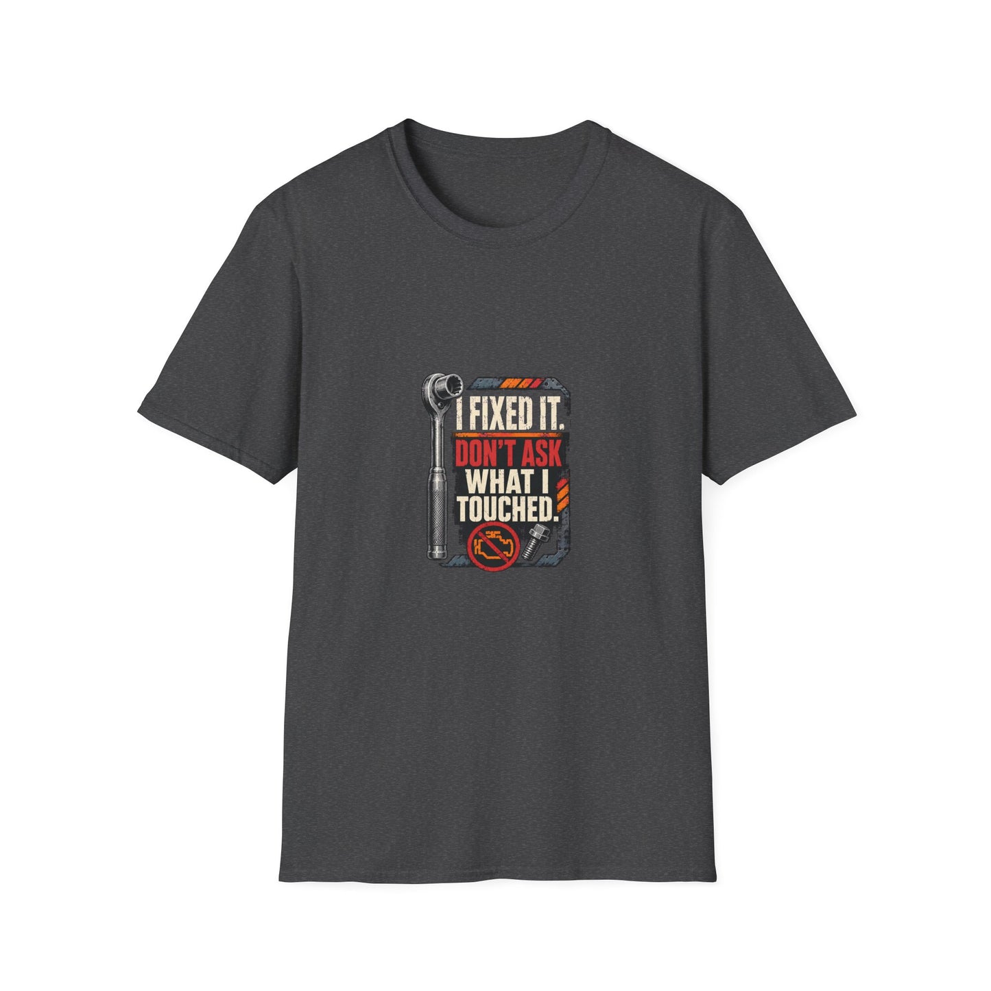 I Fixed It Don't Ask What I Touched Mechanic Shirt product mockup 3 — House of Lushella