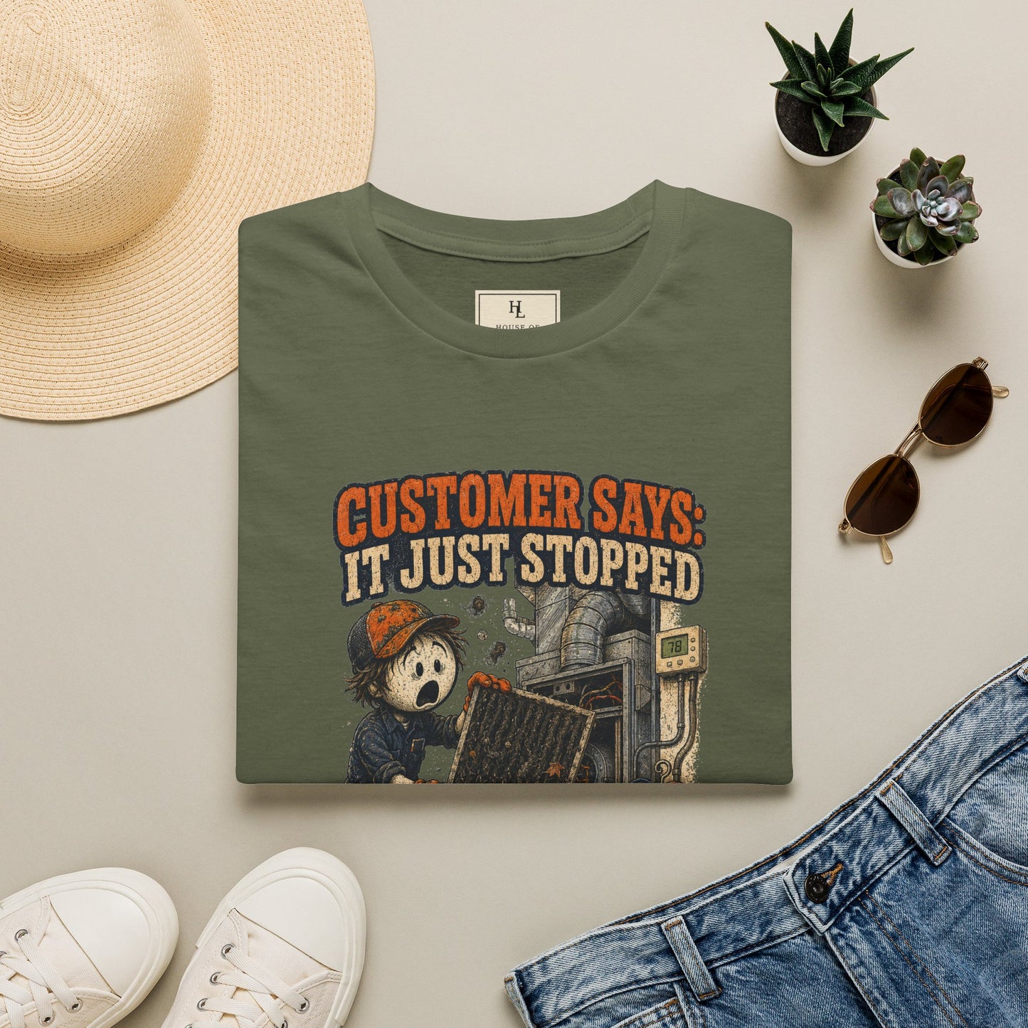 It Just Stopped Cooling Today HVAC Shirt product mockup, view 11 — House of Lushella