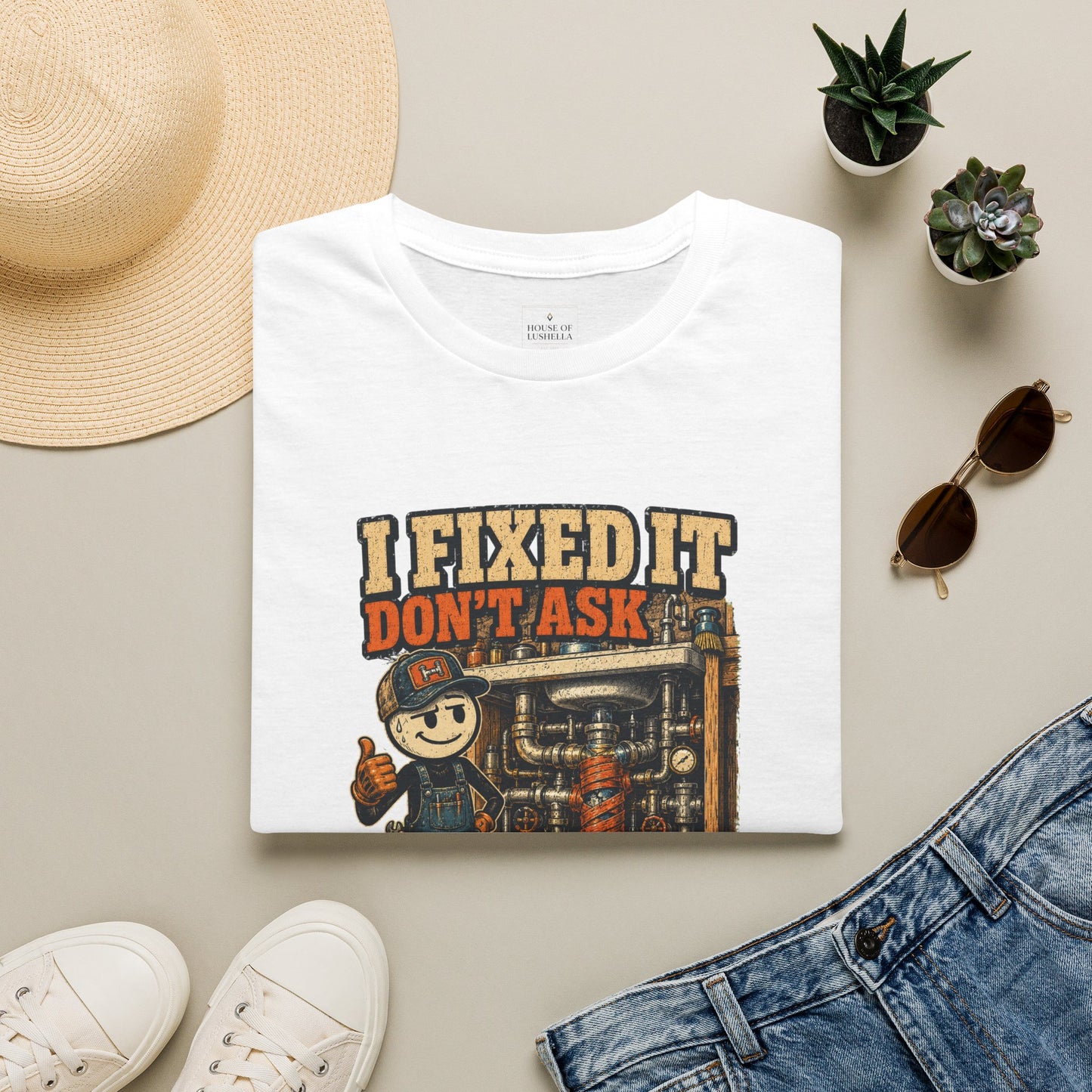 I Fixed It Don’t Ask Mechanic Shirt product mockup 1 — House of Lushella