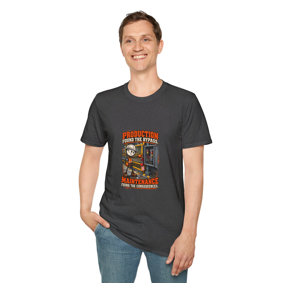 Production Found the Bypass | Industrial Maintenance T-Shirt product mockup