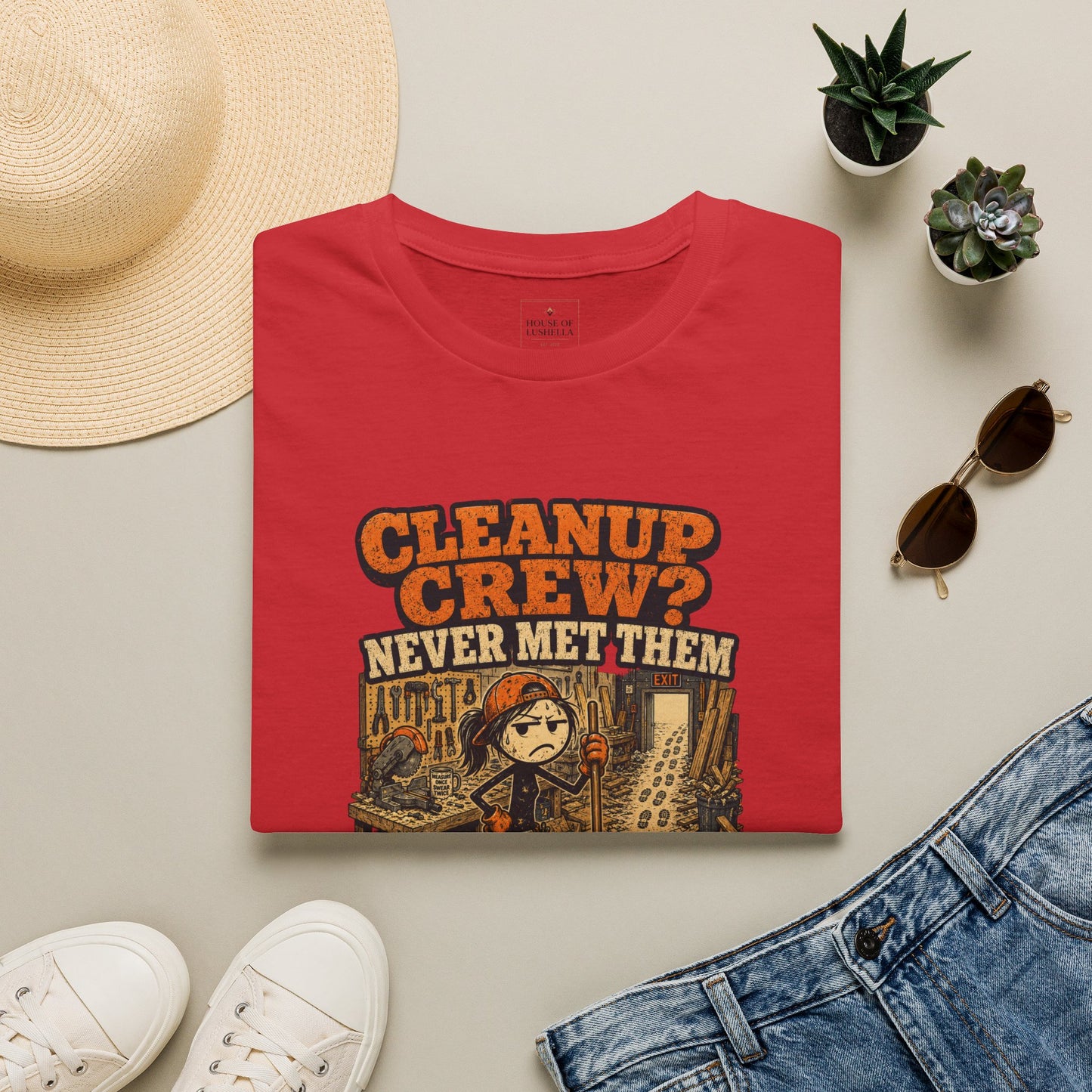 Cleanup Crew Never Met Them Work Humor Shirt product mockup 8 — House of Lushella