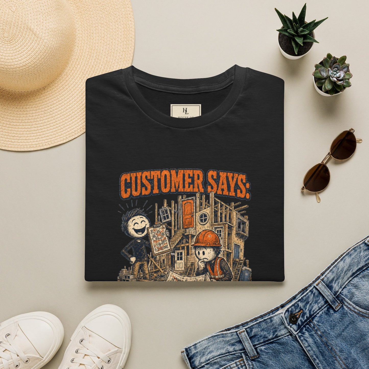 Customer Made a Few Changes Construction Shirt product mockup, view 8 — House of Lushella