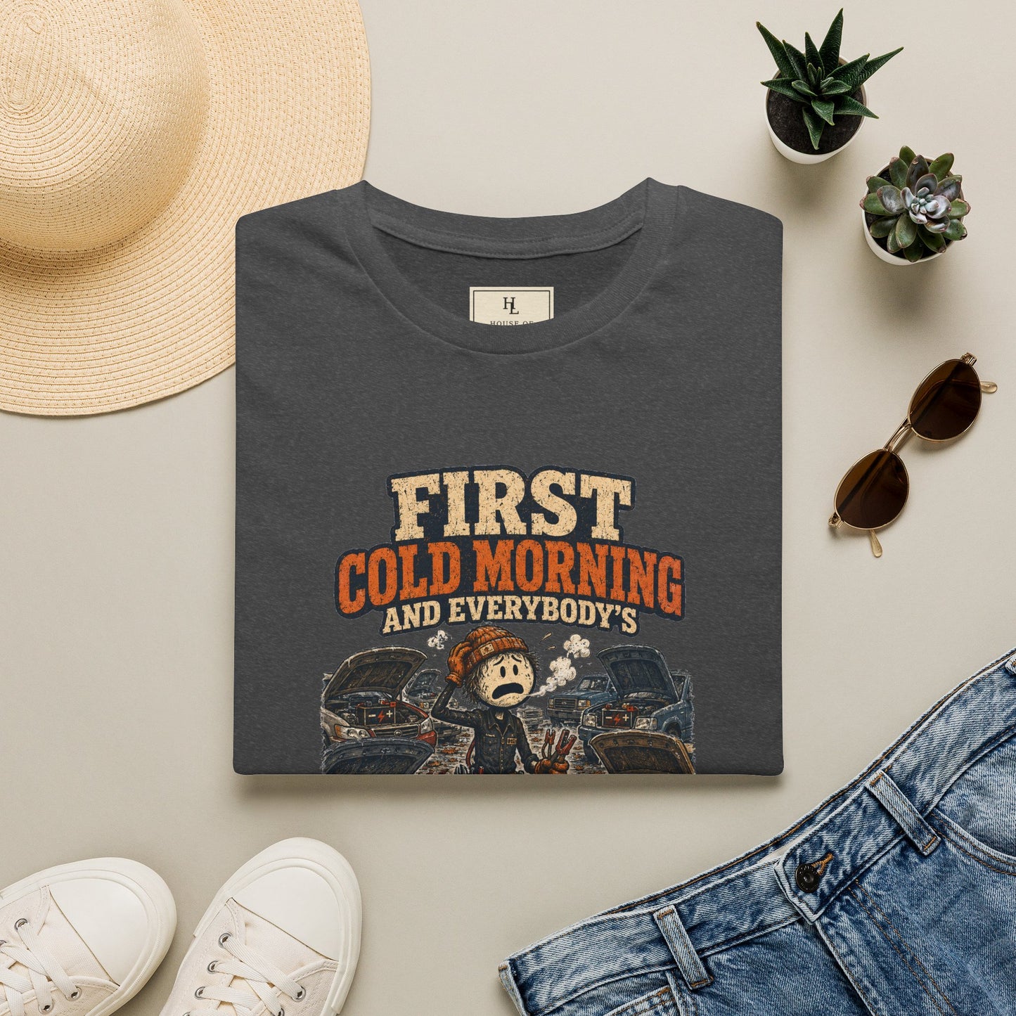 First Cold Morning and Everybody’s Battery Suddenly Quit. | Mechanic T-Shirt