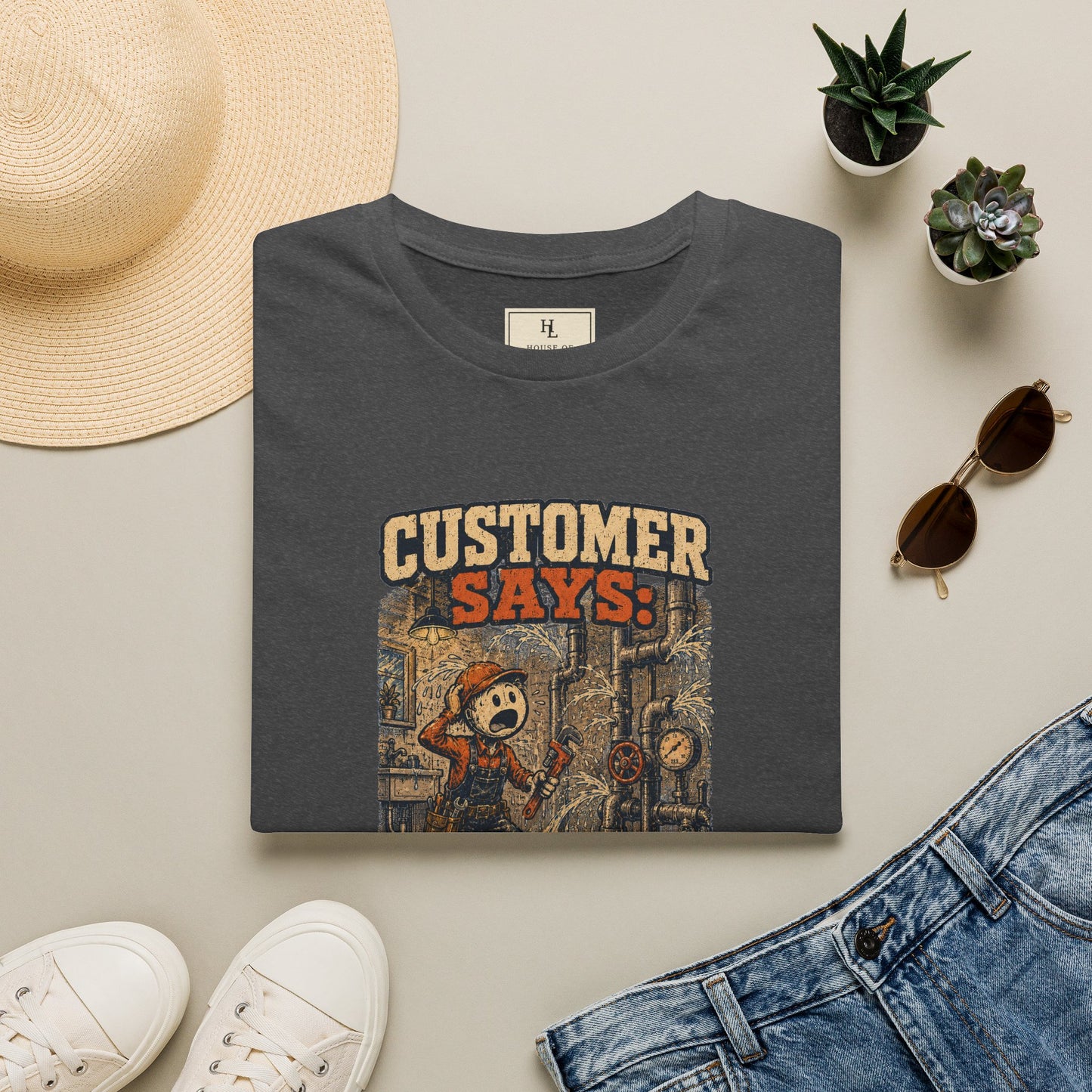 It’s Just a Small Leak Plumber Shirt product mockup, view 19 — House of Lushella