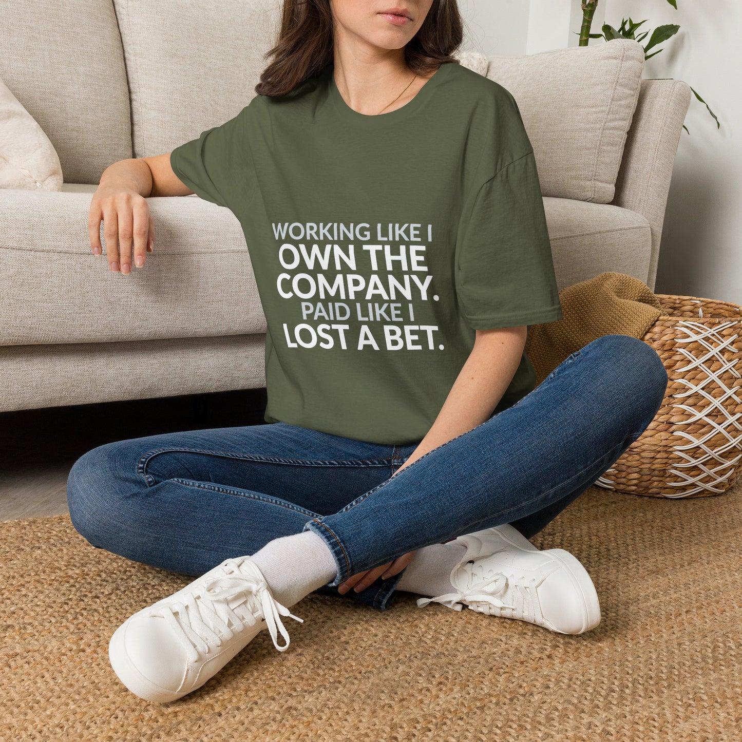Working Like I Own the Company Work Humor Shirt product mockup, view 14