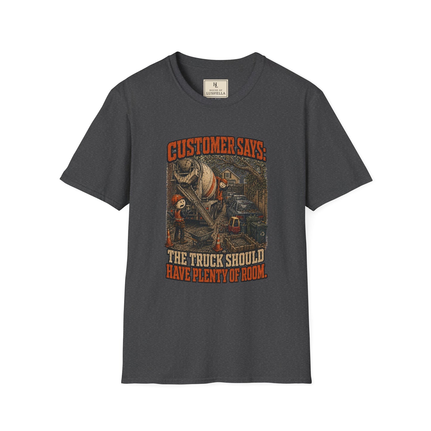 Truck Has Plenty of Room Concrete Crew Shirt on a Dark Heather T-shirt — House of Lushella