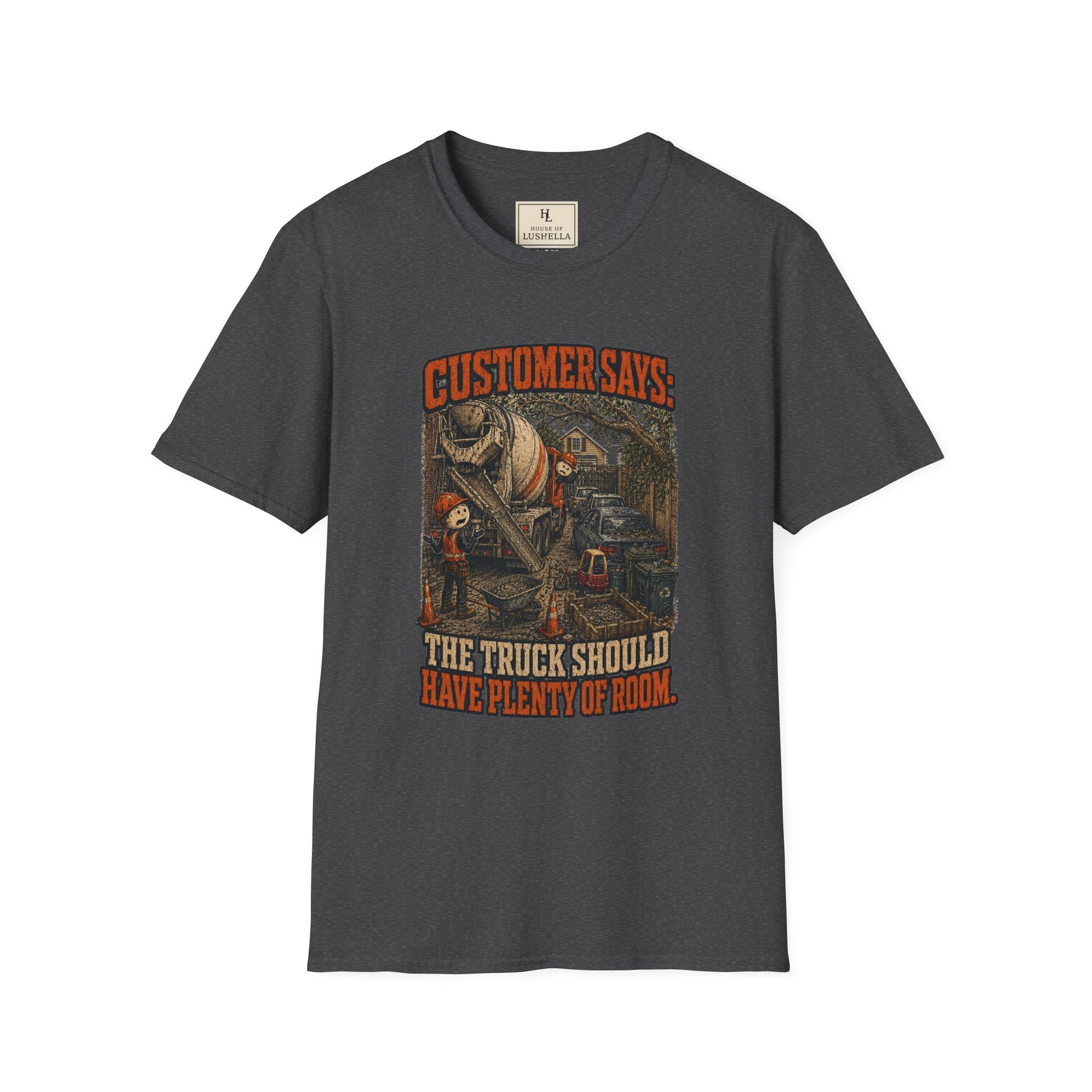 Truck Has Plenty of Room Concrete Crew Shirt on a Dark Heather T-shirt — House of Lushella