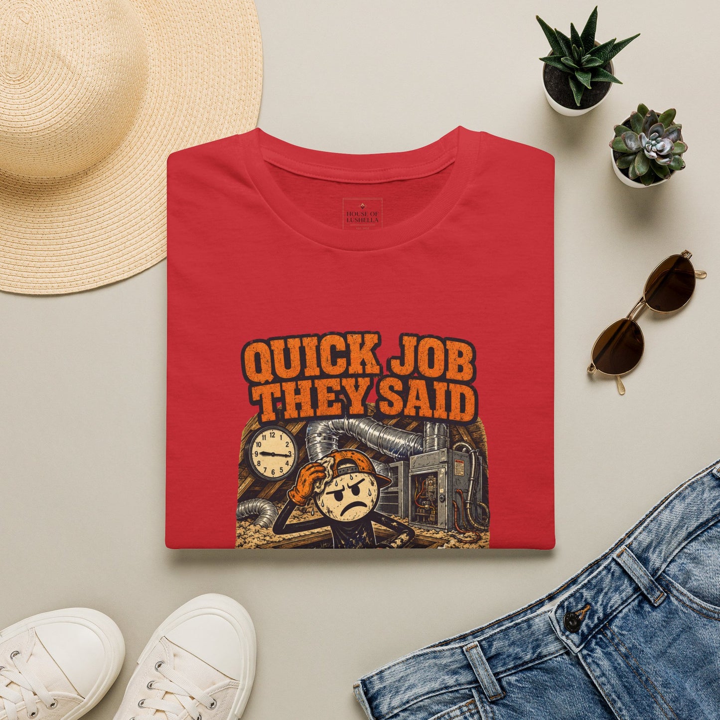 Quick Job They Said Three Hours Later Mechanic Shirt product mockup 9 — House of Lushella