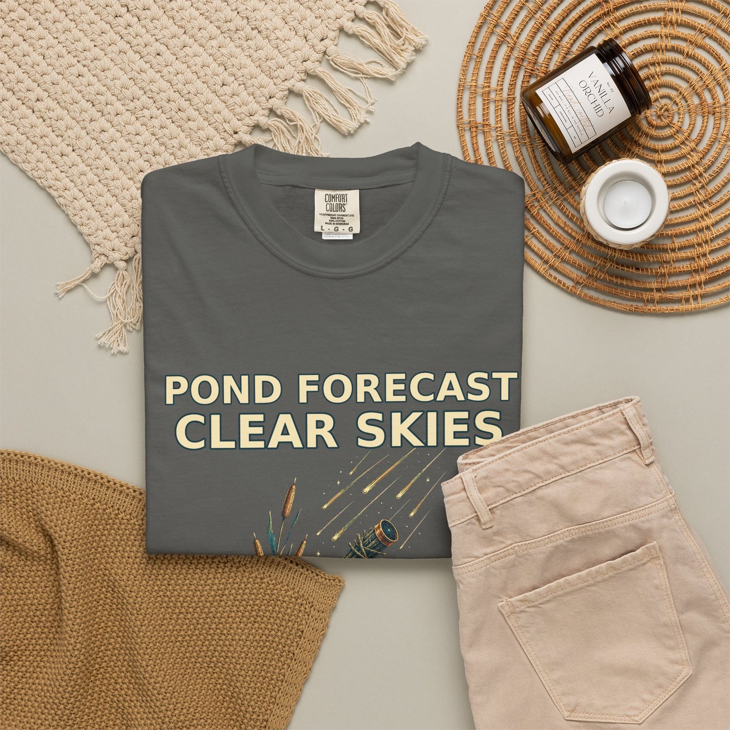 Pond Forecast Clear Skies Frog Shirt product mockup, view 14