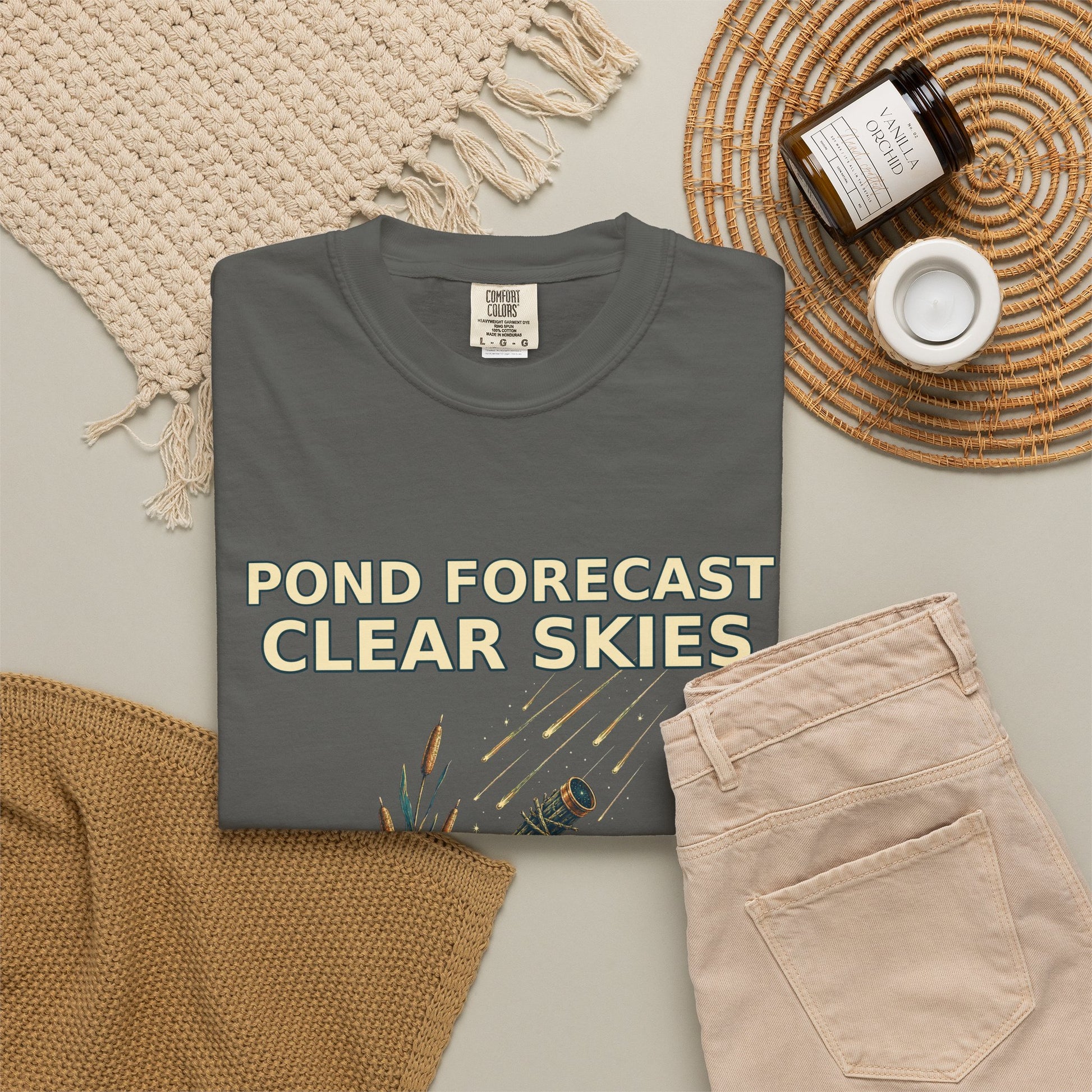 Pond Forecast Clear Skies Frog Shirt product mockup, view 14