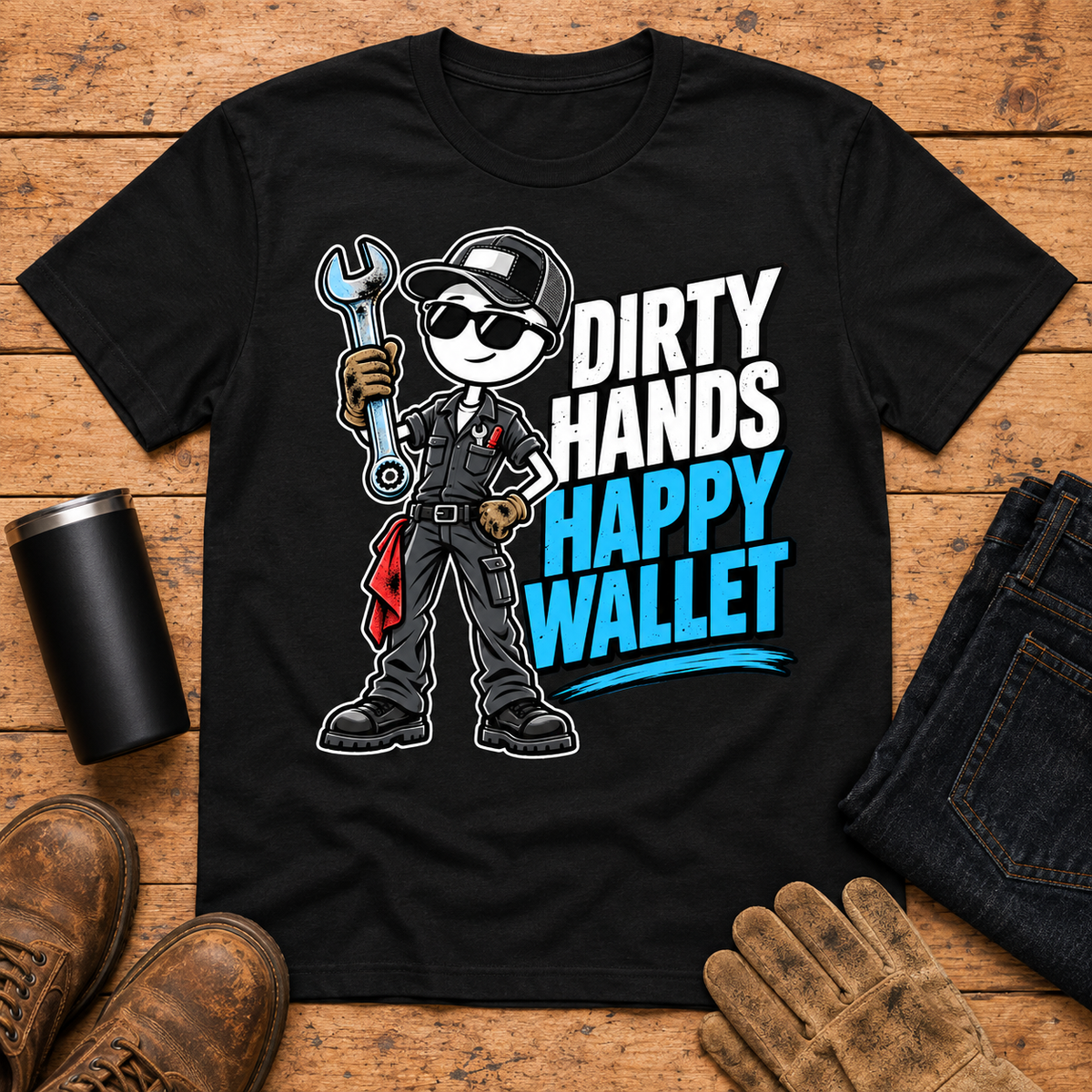 Dirty Hands Mechanic Shirt product mockup