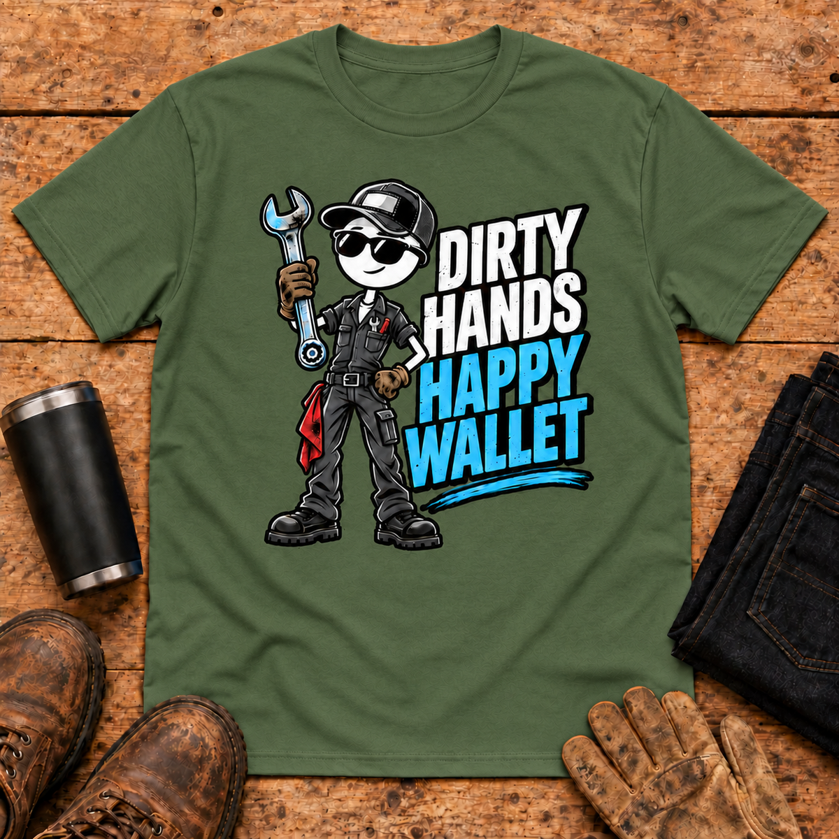 Dirty Hands Mechanic Shirt product mockup